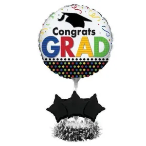 18" Graduation "Congrats Grad" Centerpiece Balloon Kit - Multicolor