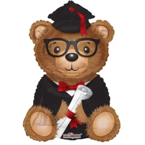 36" Grad Bear & Diploma Mylar Balloon