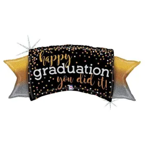 46" Ombre Graduation Holograpric Mylar Balloon