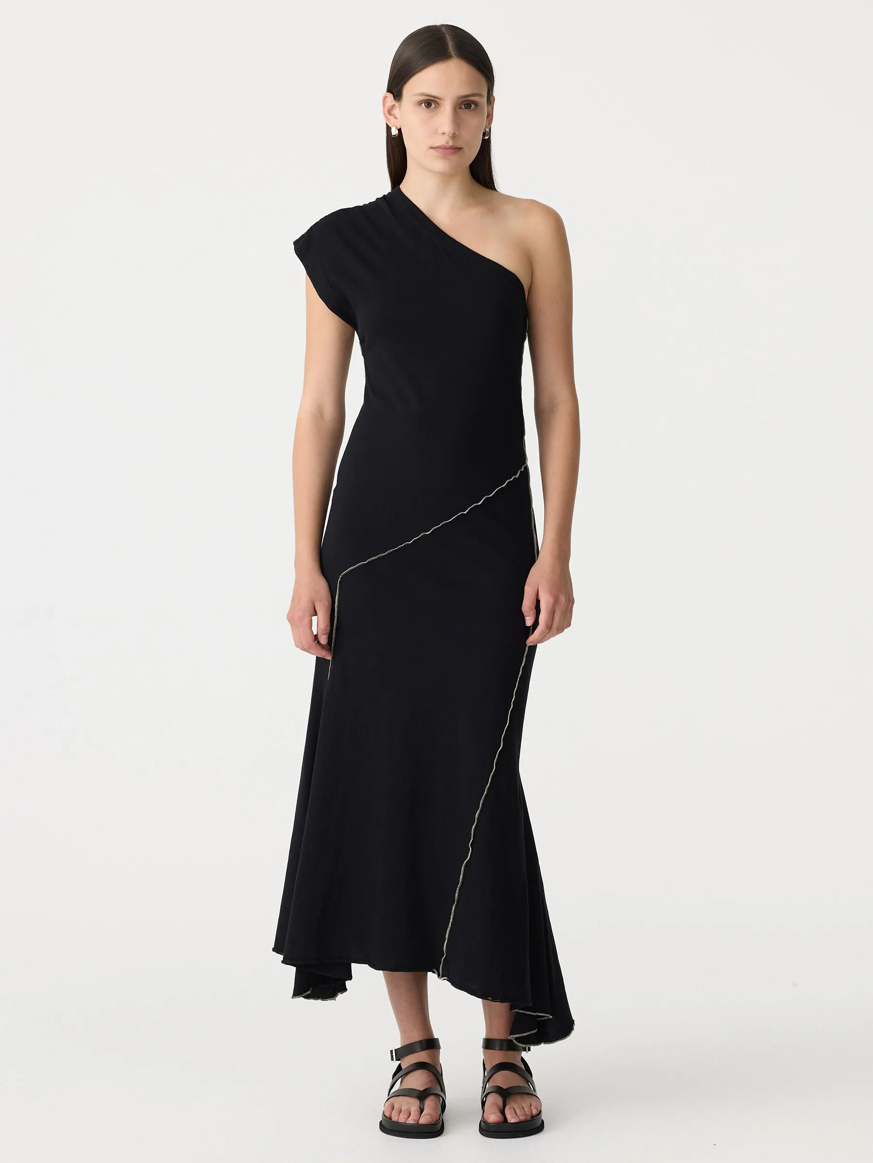 asymmetric one shoulder dress