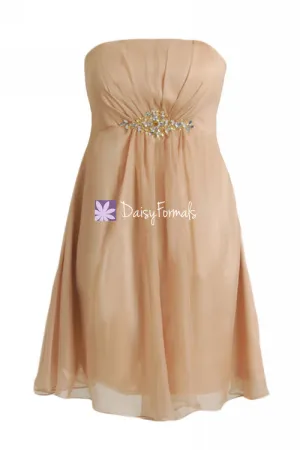 Elegant Chiffon Party Dress Chic Strapless Cocktail Dress Prom Dress (PR28072)