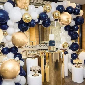 Graduation Balloon Arch - Navy and Gold Balloon Garland Kit