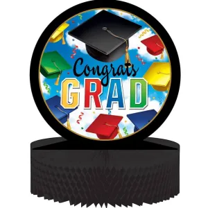 Graduation Honeycomb Shaped Centerpiece 13.5" - Multicolor