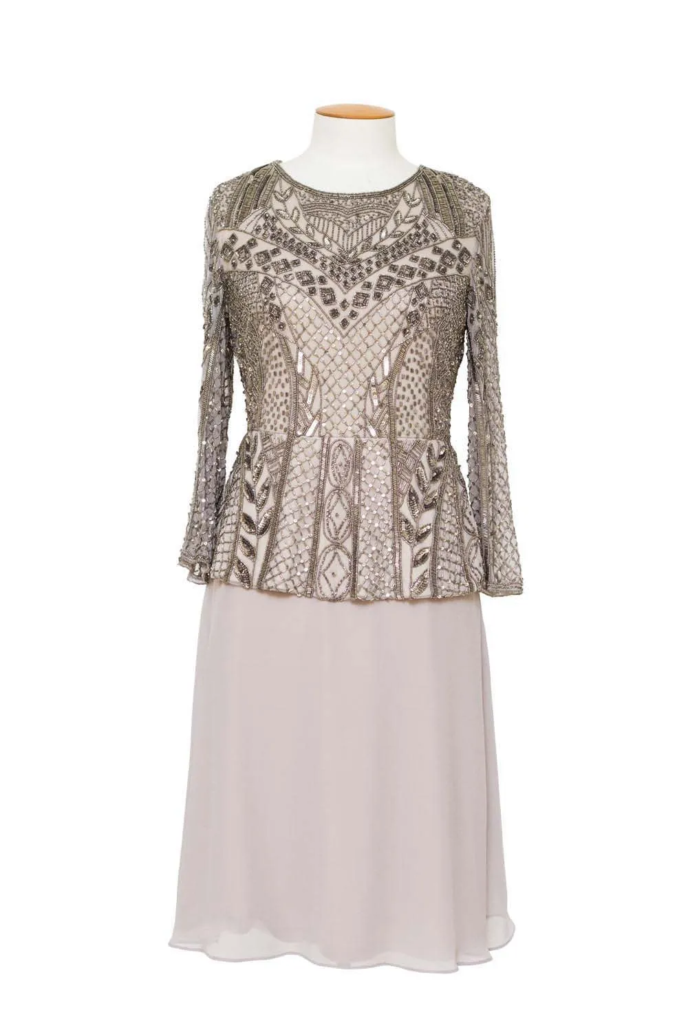 Jesse Harper - JH0126 3/4 Sleeve Beaded Dress