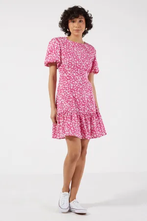 Pixie Daisy Short Puff Sleeve Dress