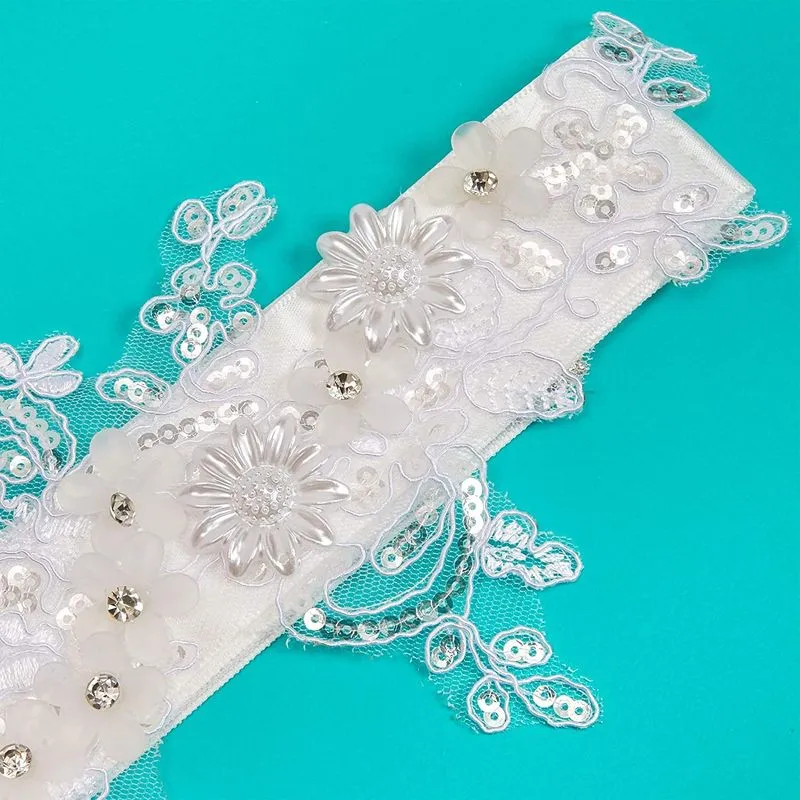 Rhinestone Wedding Dress Belt, Bridal Sash for Women (1.5 x 87 In)